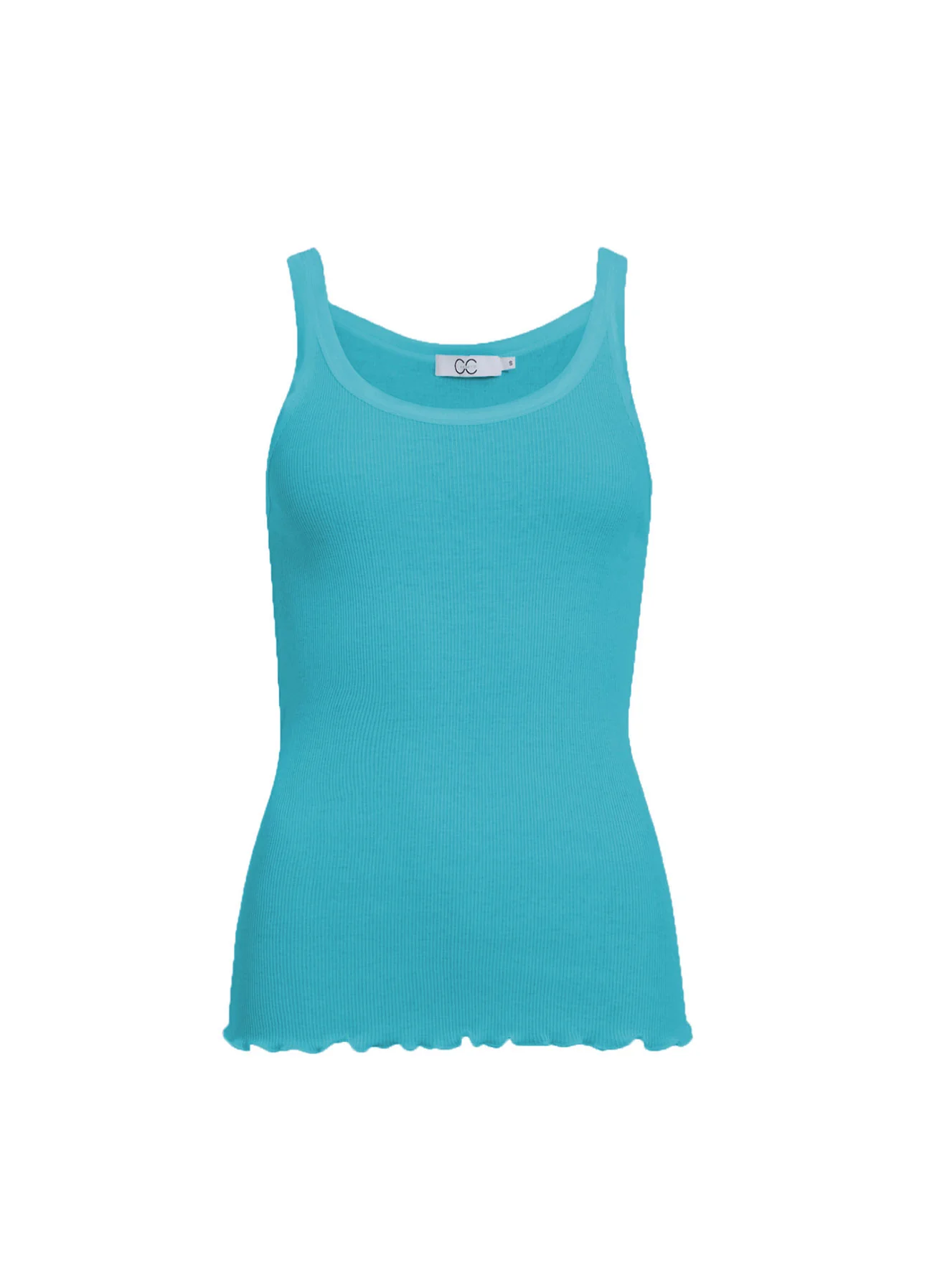 CC HEART ZIJDEN TRÄGERTOP - Aqua blue - Afbeelding 2