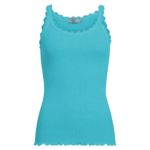 CC HEART ZIJDE TANKTOP MET KANT - Aqua blue