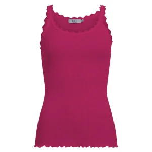 CC HEART ZIJDE TANKTOP MET KANT - Berry