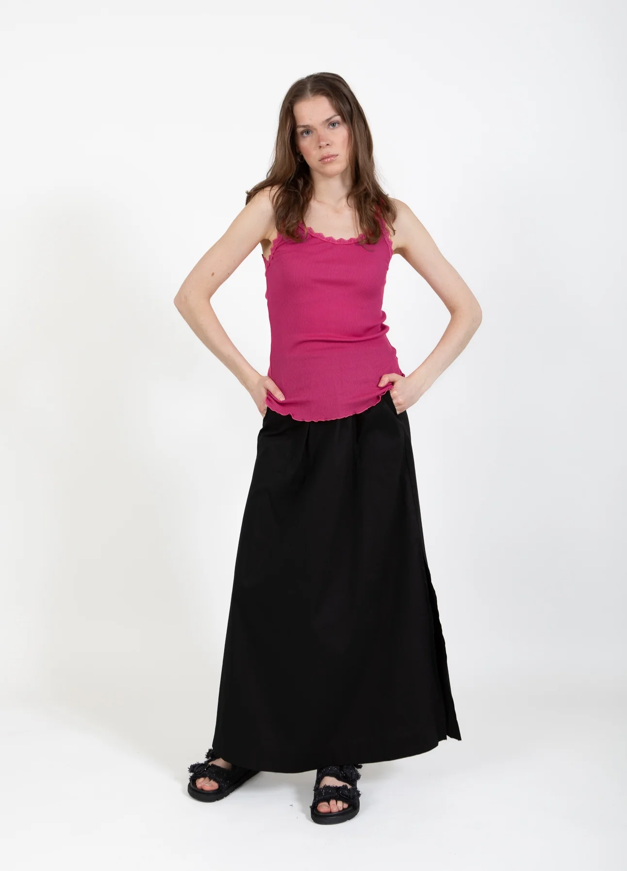 CC HEART ZIJDE TANKTOP MET KANT - Berry - Afbeelding 4