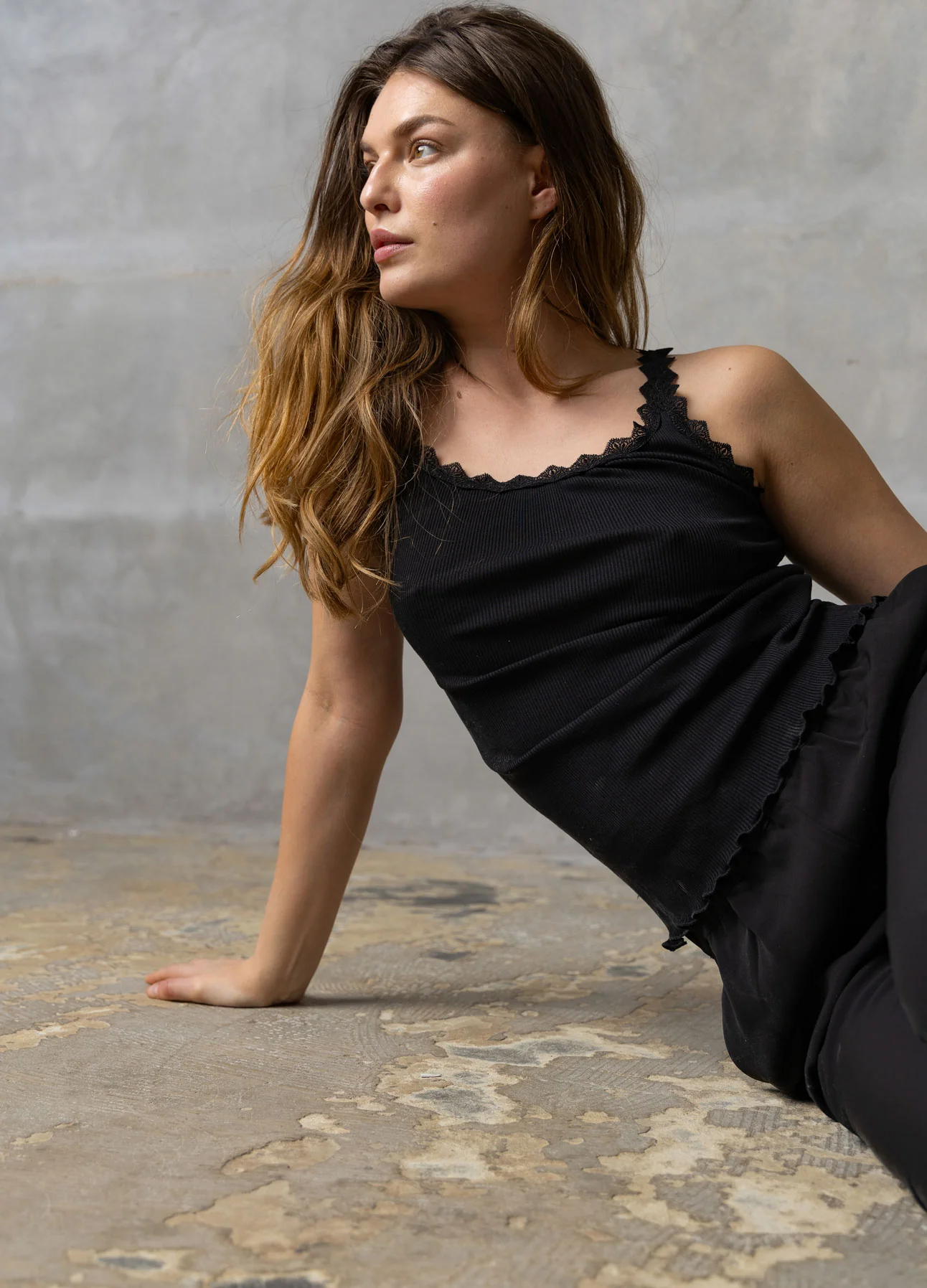 CC HEART ZIJDE TANKTOP MET KANT - Black - Afbeelding 9