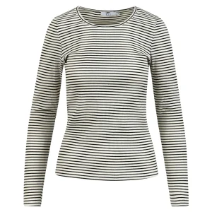 CC HEART KAROLINE RIB TEE - Offwhite/black stripe