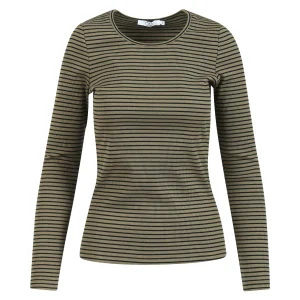 CC HEART KAROLINE RIB TEE - Olive/navy stripe