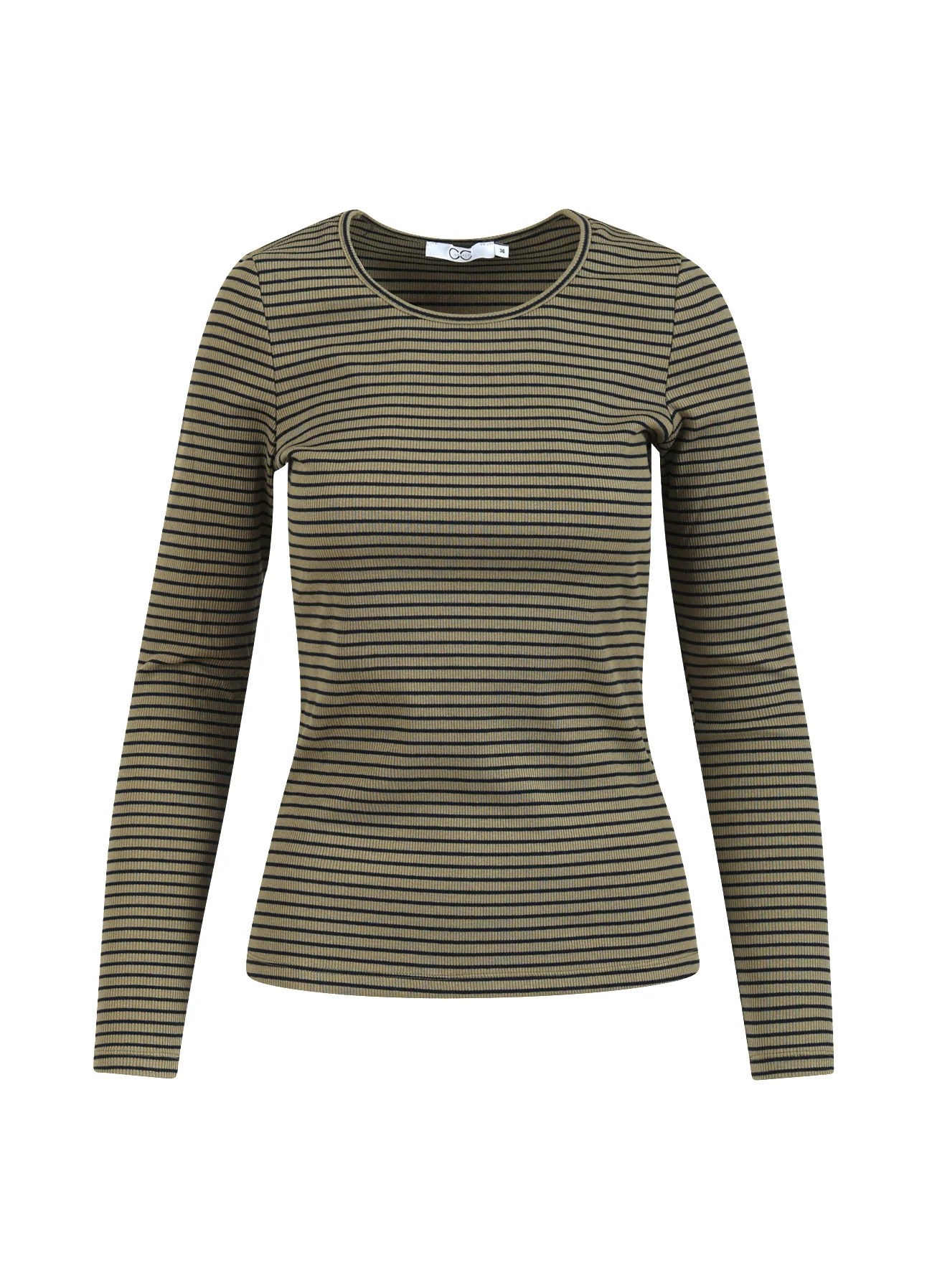 CC HEART KAROLINE RIB TEE - Olive/navy stripe - Afbeelding 2