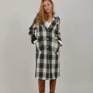 CHECK MIX COAT - Check mix