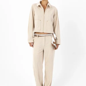 CORDUROY BROEK - PETRA FIT - Pearl