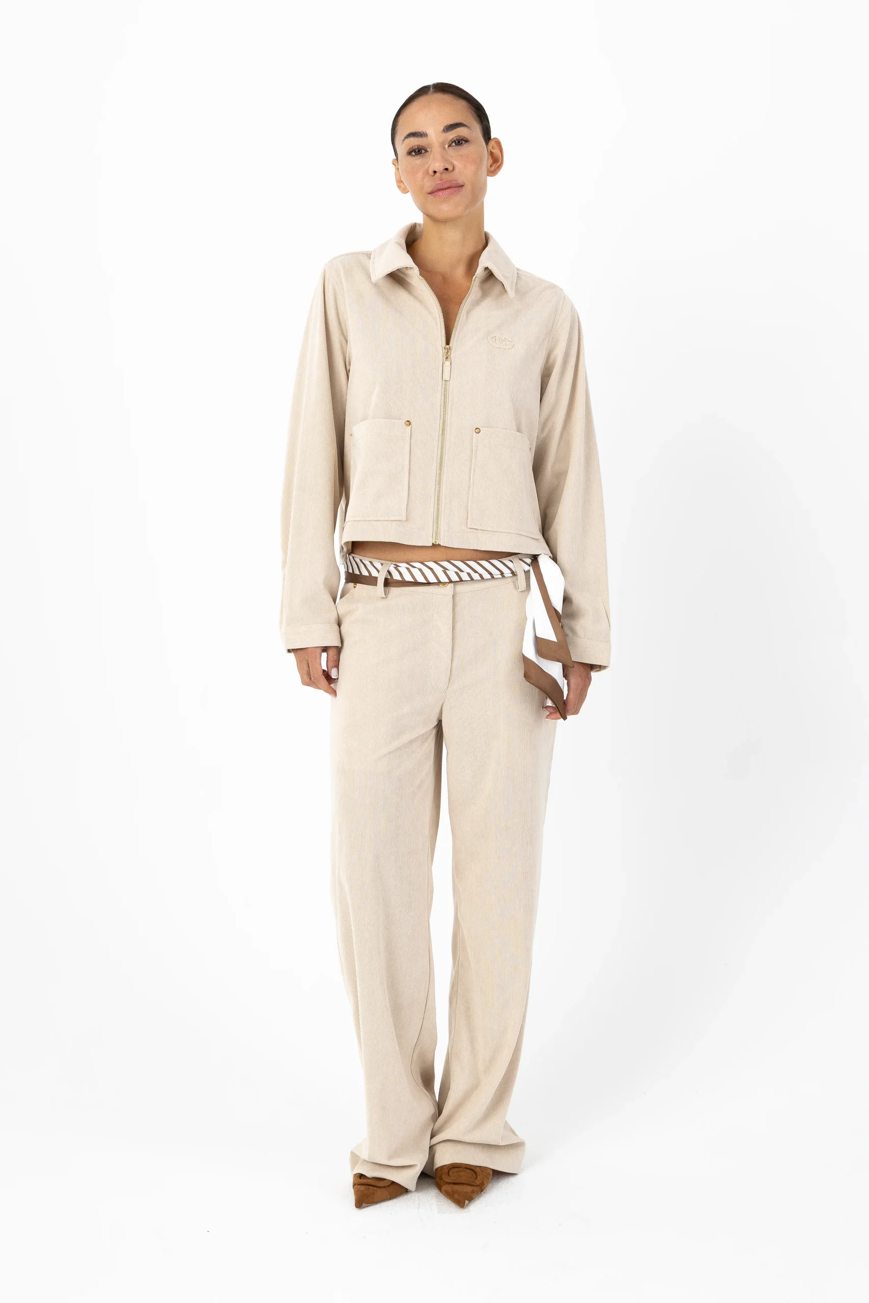 CORDUROY BROEK - PETRA FIT - Pearl - Afbeelding 2