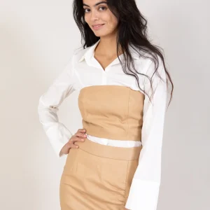 CORSET IN LEER - Beige