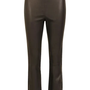 CROPPED LEDEREN LEGGING - Night Brown