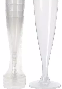 Champagneglas kunststof 130ml set van 4 stuks Vaatwasser bestendig