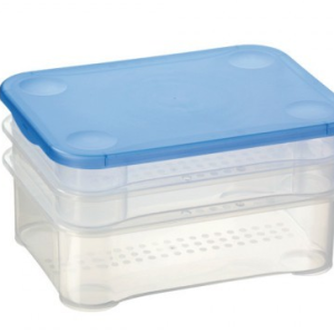 Club Cuisine Kaas en Vleeswarenschaal set 3 Transparant blauw