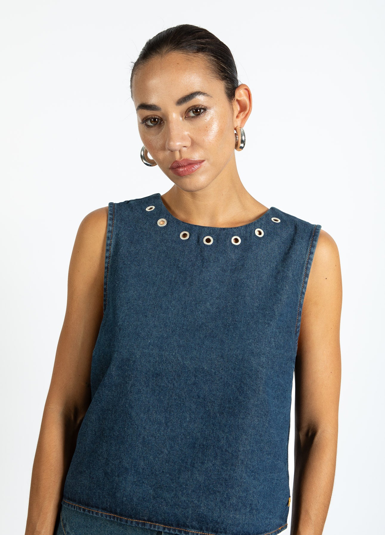 DENIM TOP MET OOGJES - Afbeelding 7