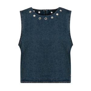 DENIM TOP MET OOGJES