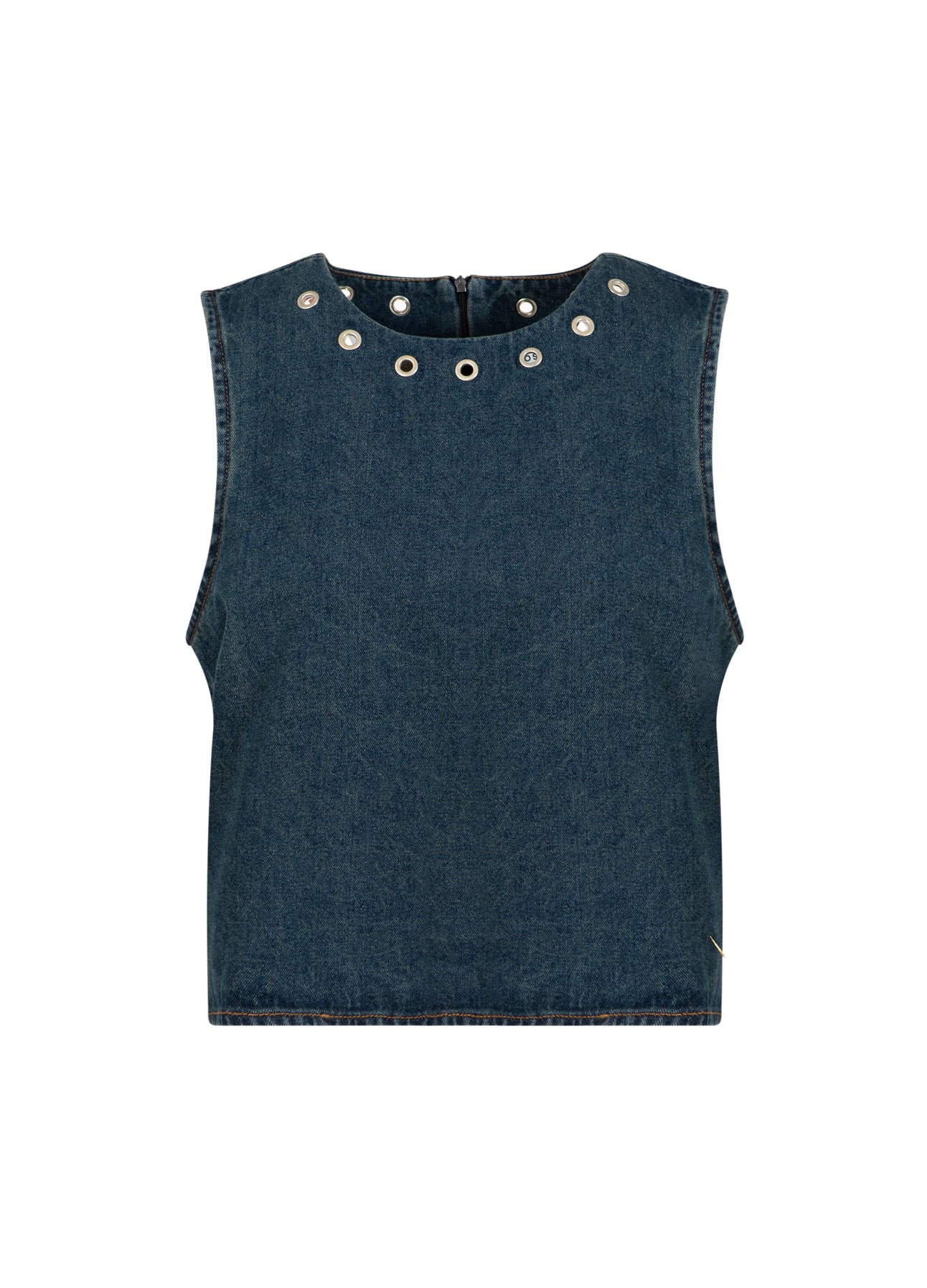 DENIM TOP MET OOGJES