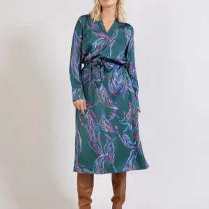 DRESS IN MULTI LEAVES PRINT - Multi leaves print
