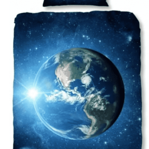 Dekbedovertrek Aarde blauw met naam