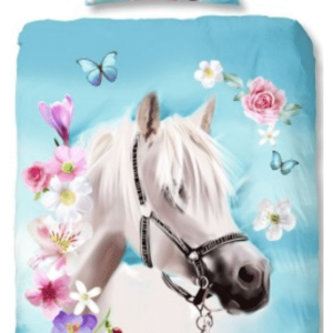 Dekbedovertrek Good Morning paard (Blauw) met naam