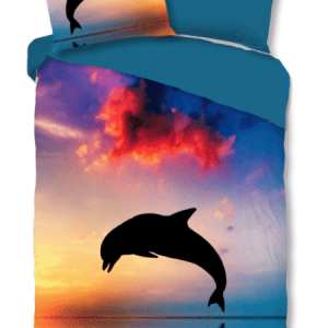 Dekbedovertrek Good Morning Dolfijn Multicolor met naam
