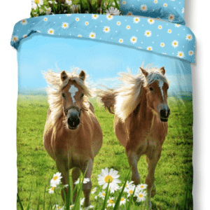 Dekbed Good Morning Paarden en Bloemen met naam