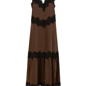 Dress with lace detail - Dark Brown