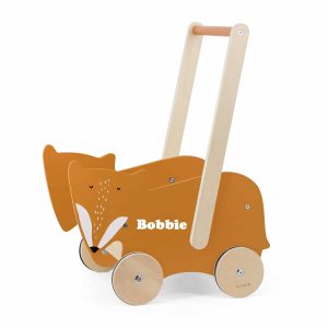 Houten duwkar – Meneer Vos met naam