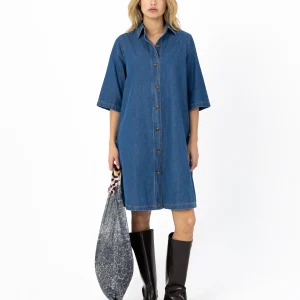 ELLIS DENIM JURK - Denim blue