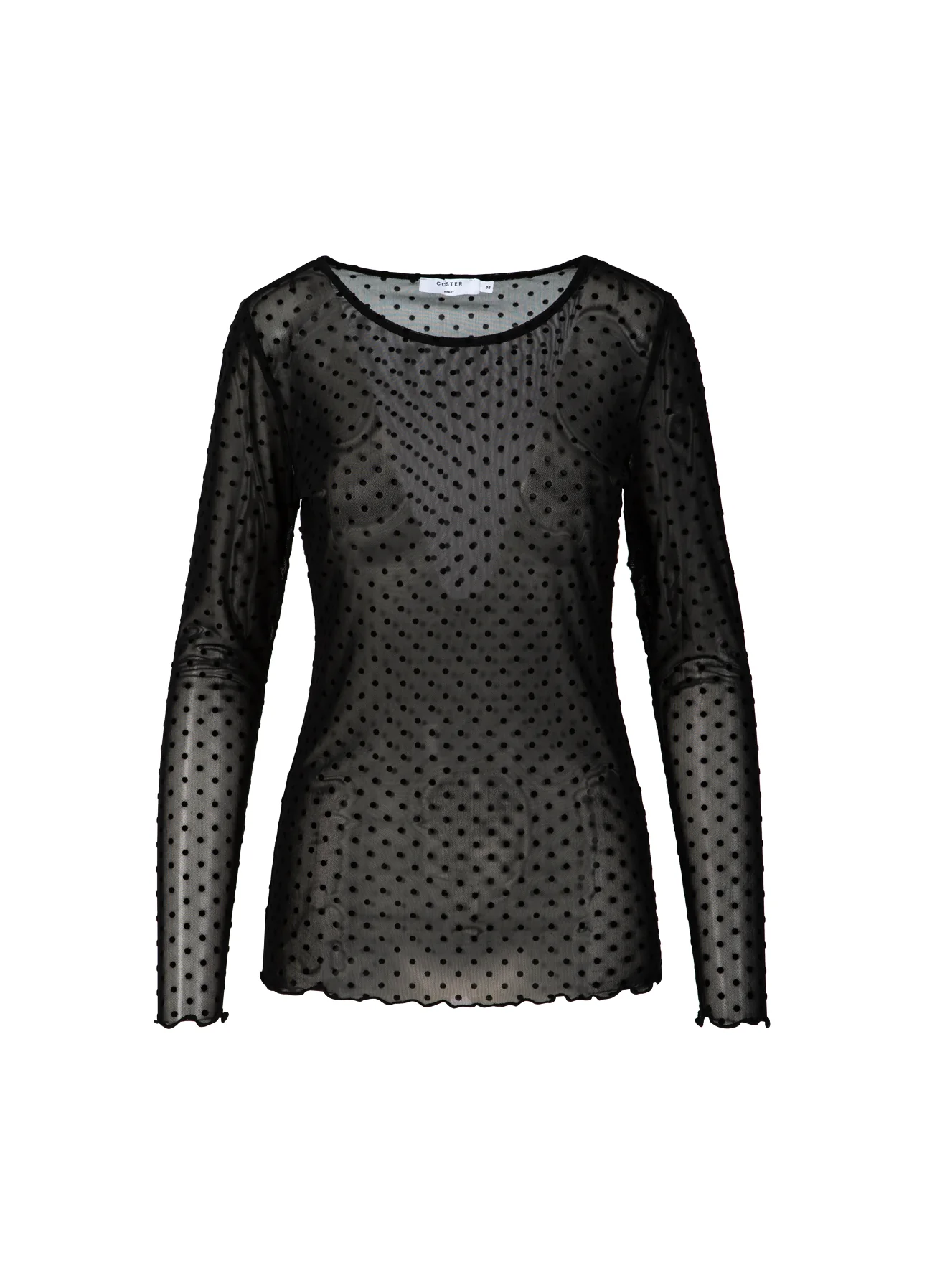 EVE MESH BLOUSE - Black dot