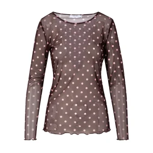 EVE MESH BLOUSE - Dot print