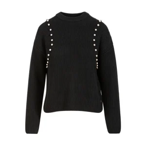 GEBREID MET ZILVEREN KRALEN - Black