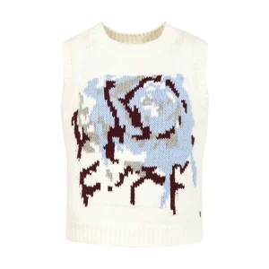 GEBREID VEST MET ROOS - Pearl