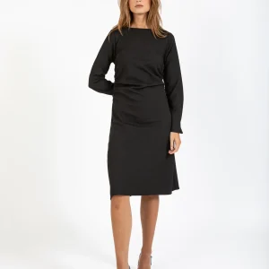 GEDEKTE GLANS JURK - Black