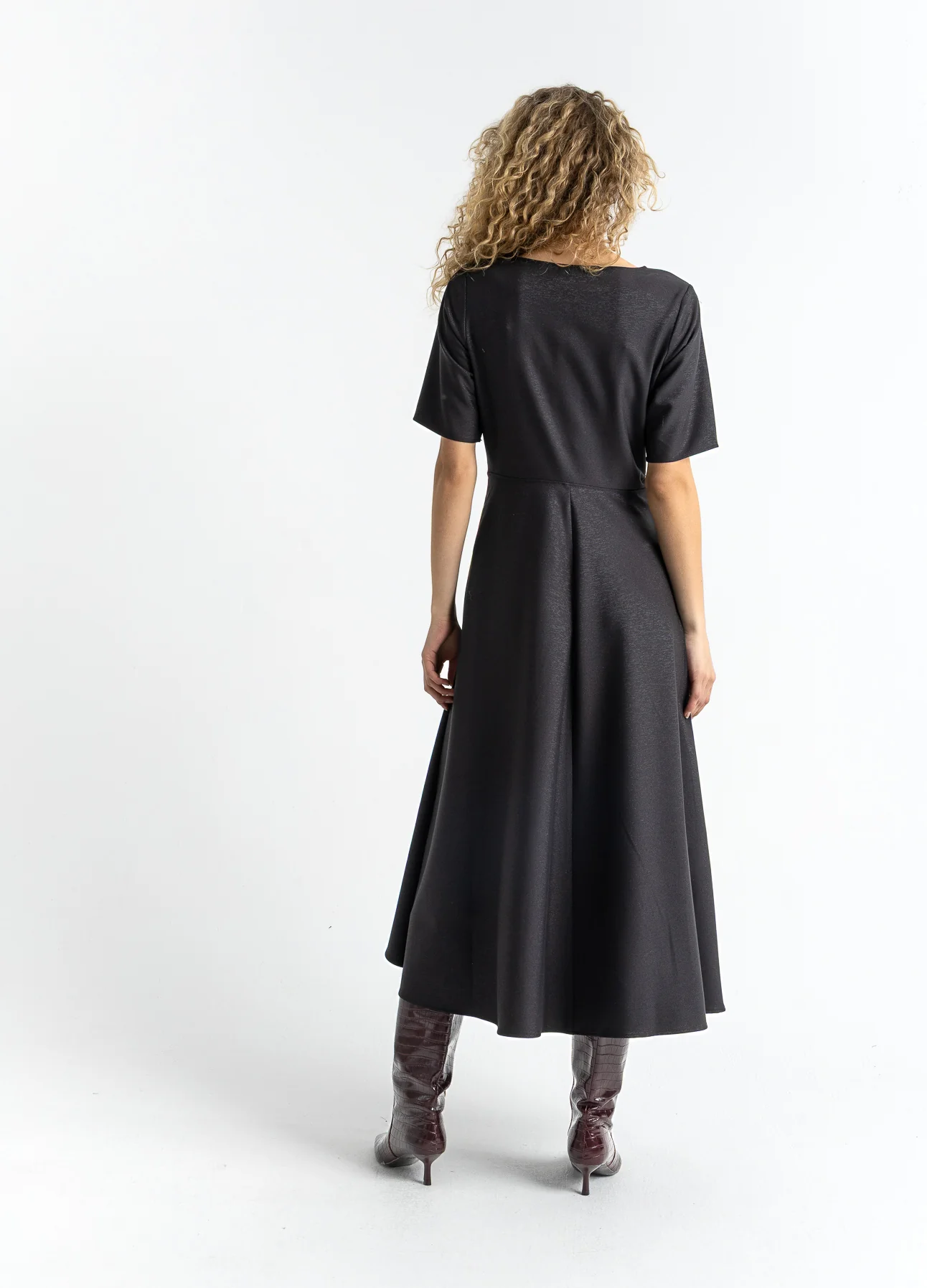 GEPLISSEERDE GLITTERJURK - Black - Afbeelding 7