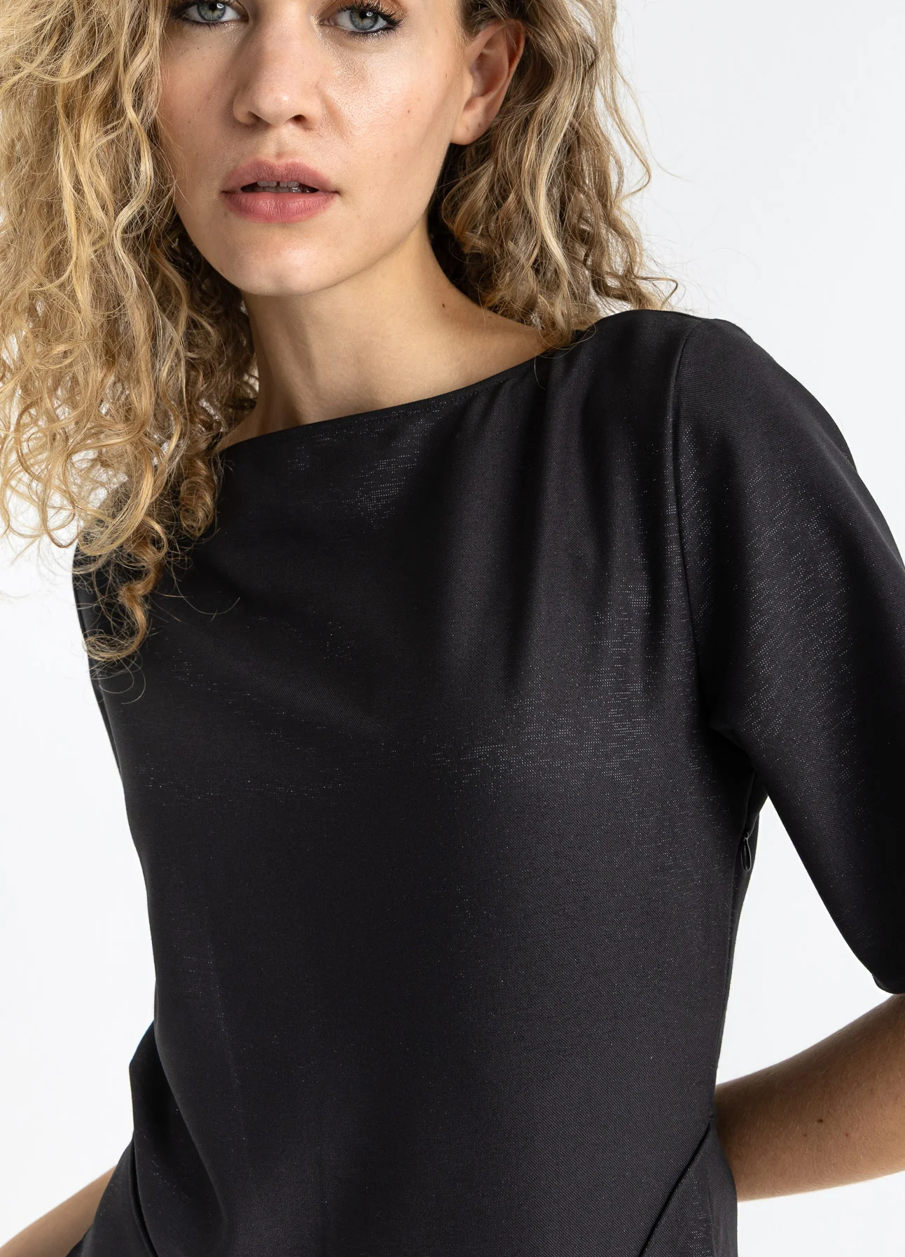 GEPLISSEERDE GLITTERJURK - Black - Afbeelding 5