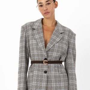 GERUITE BLAZER - Sand / blue check