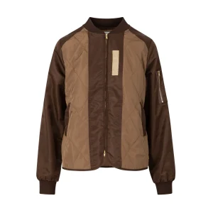 GEWATTEERDE BOMBERJAS - Bark brown