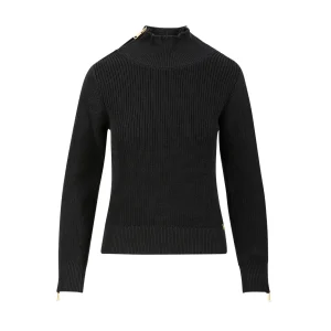 GEWEVEN MET HOGE HALS EN RITSSLUITING