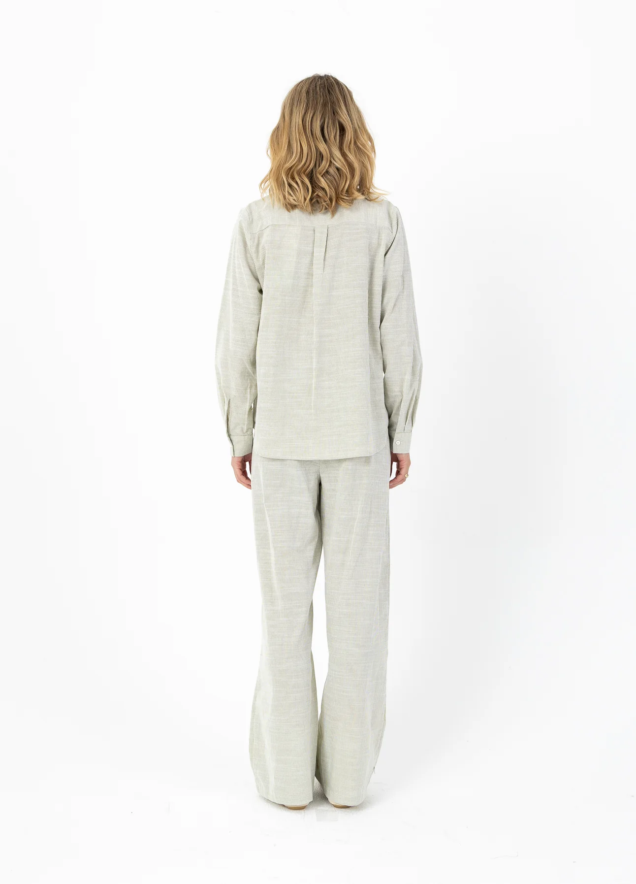 GWEN LANGE BROEK - SILLE PASVORM - Green stripe - Afbeelding 3