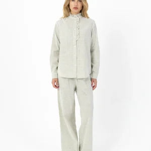 GWEN LANGE BROEK - SILLE PASVORM - Green stripe