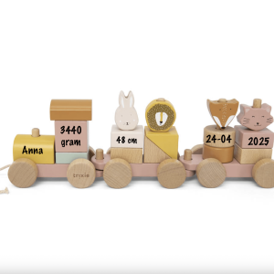 Houten dierentrein Trixie met naam (Mevrouw Kat)