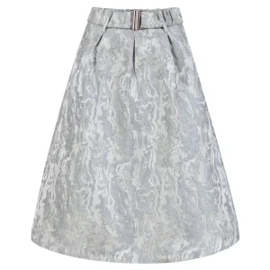 JACQUARD ROK - Silver grey
