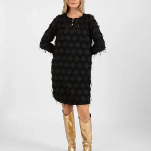 JURK IN PLUIZIG KANT - Black