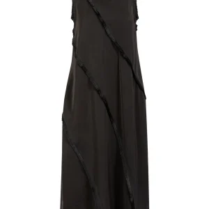 JURK MET RAUWE RANDEN - Black