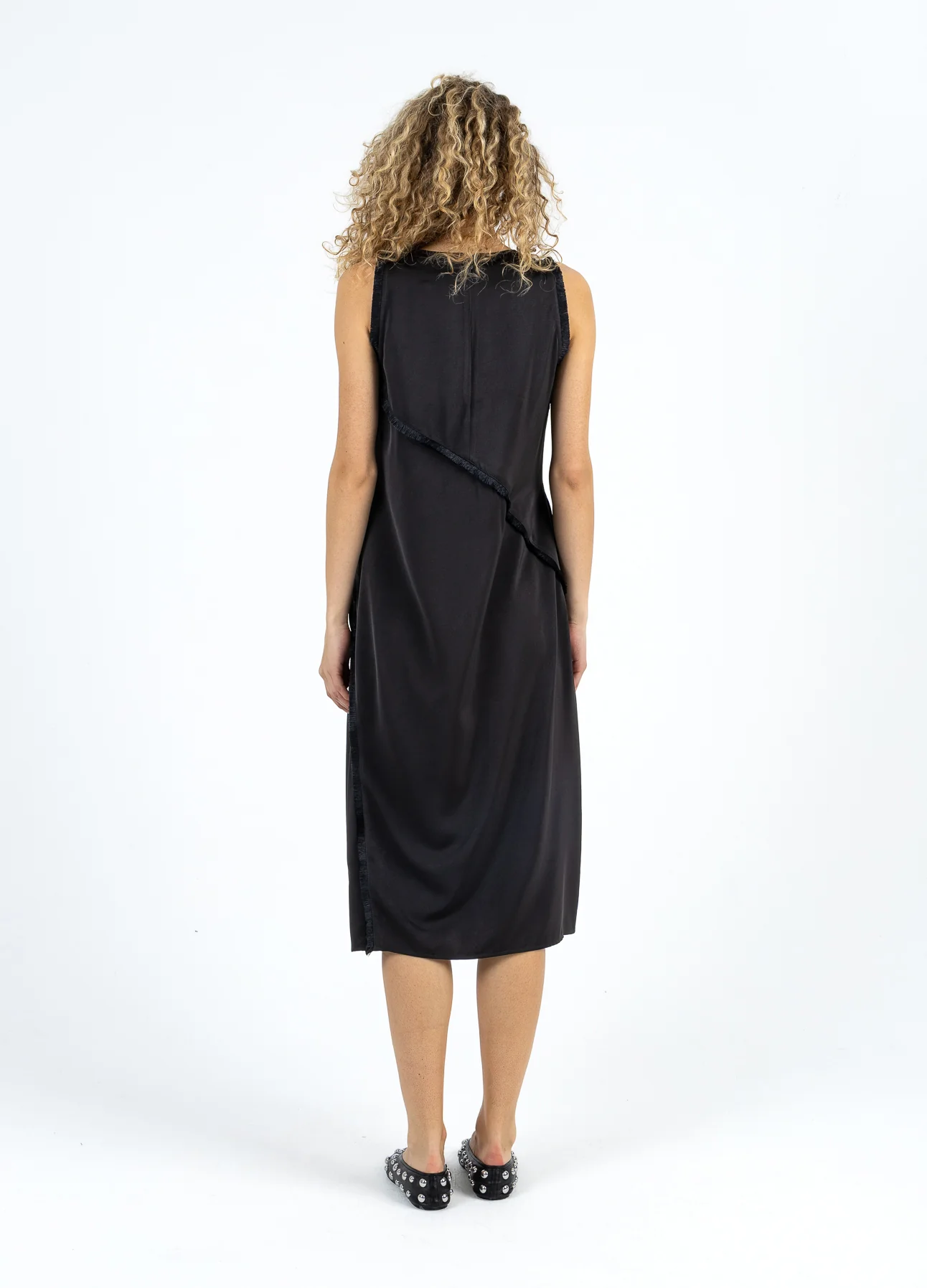 JURK MET RAUWE RANDEN - Black - Afbeelding 5