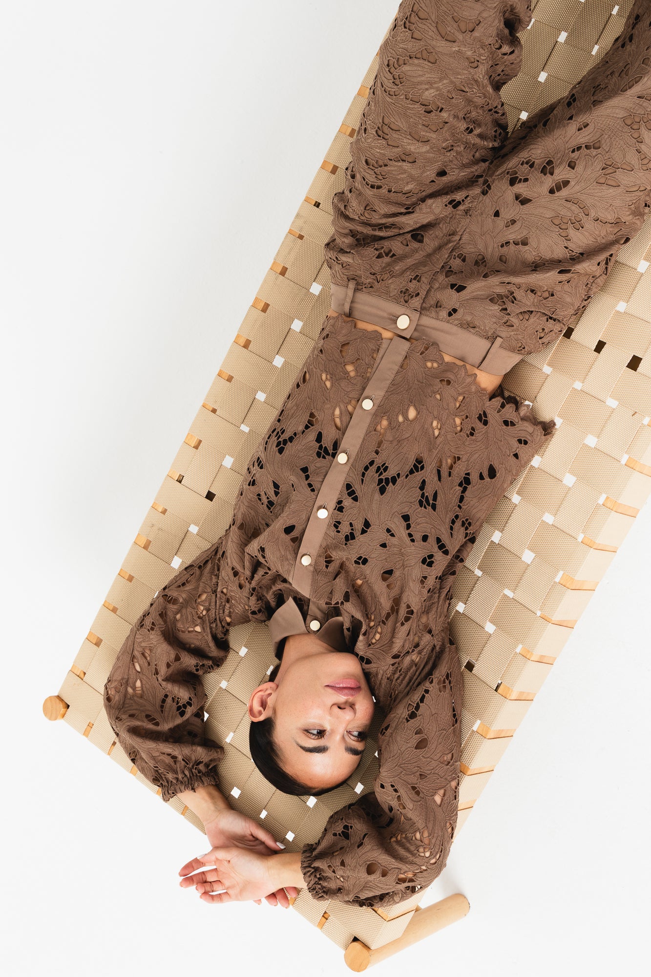 KANTEN BLOUSE - Mocca mousse - Afbeelding 3