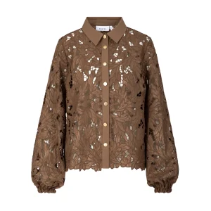 KANTEN BLOUSE - Mocca mousse