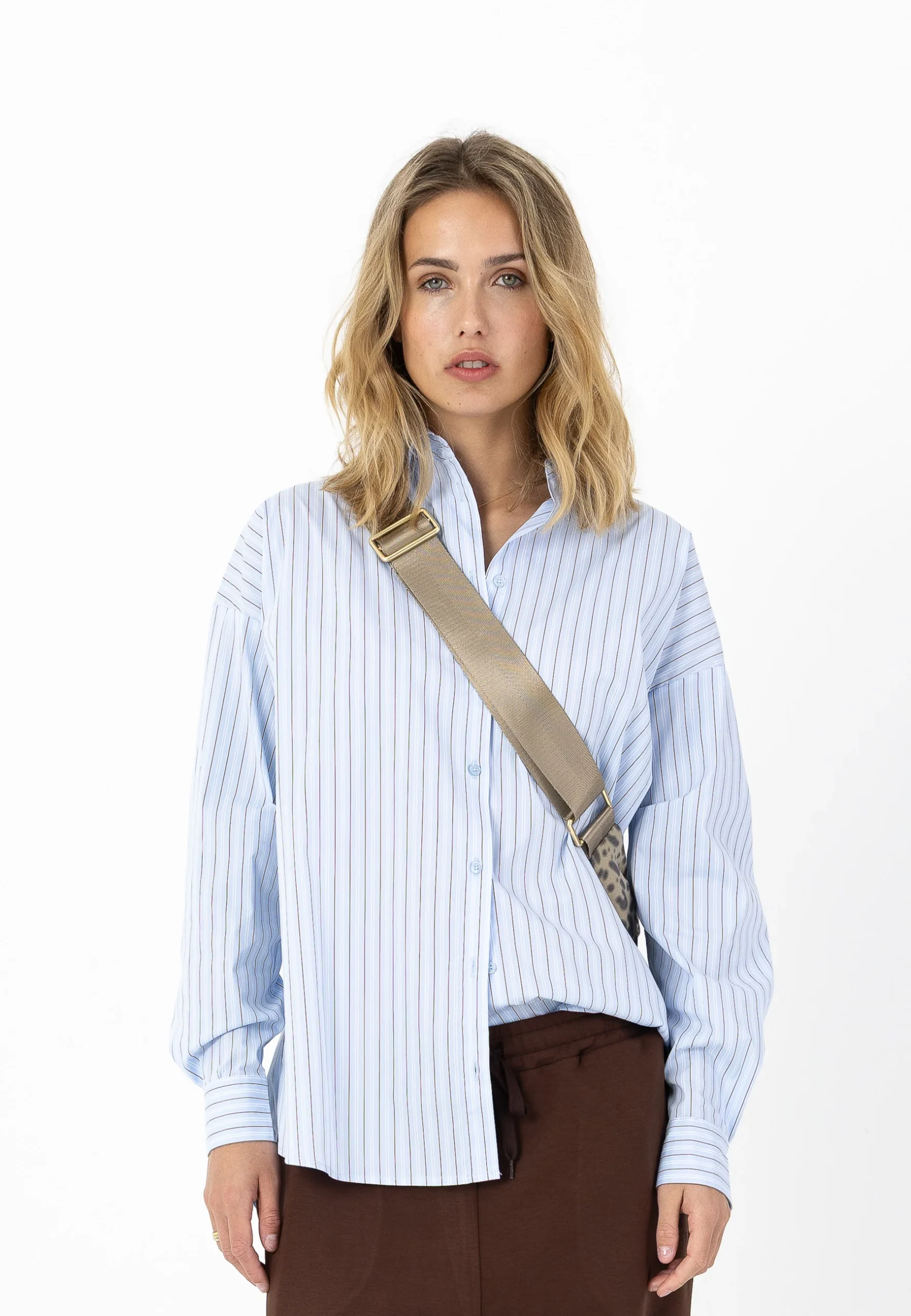 KLASSIEKE BLOUSE - BOXY PASVORM - Blue stripes - Afbeelding 2