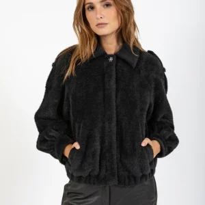 KORT WOLLEN JAS - Black