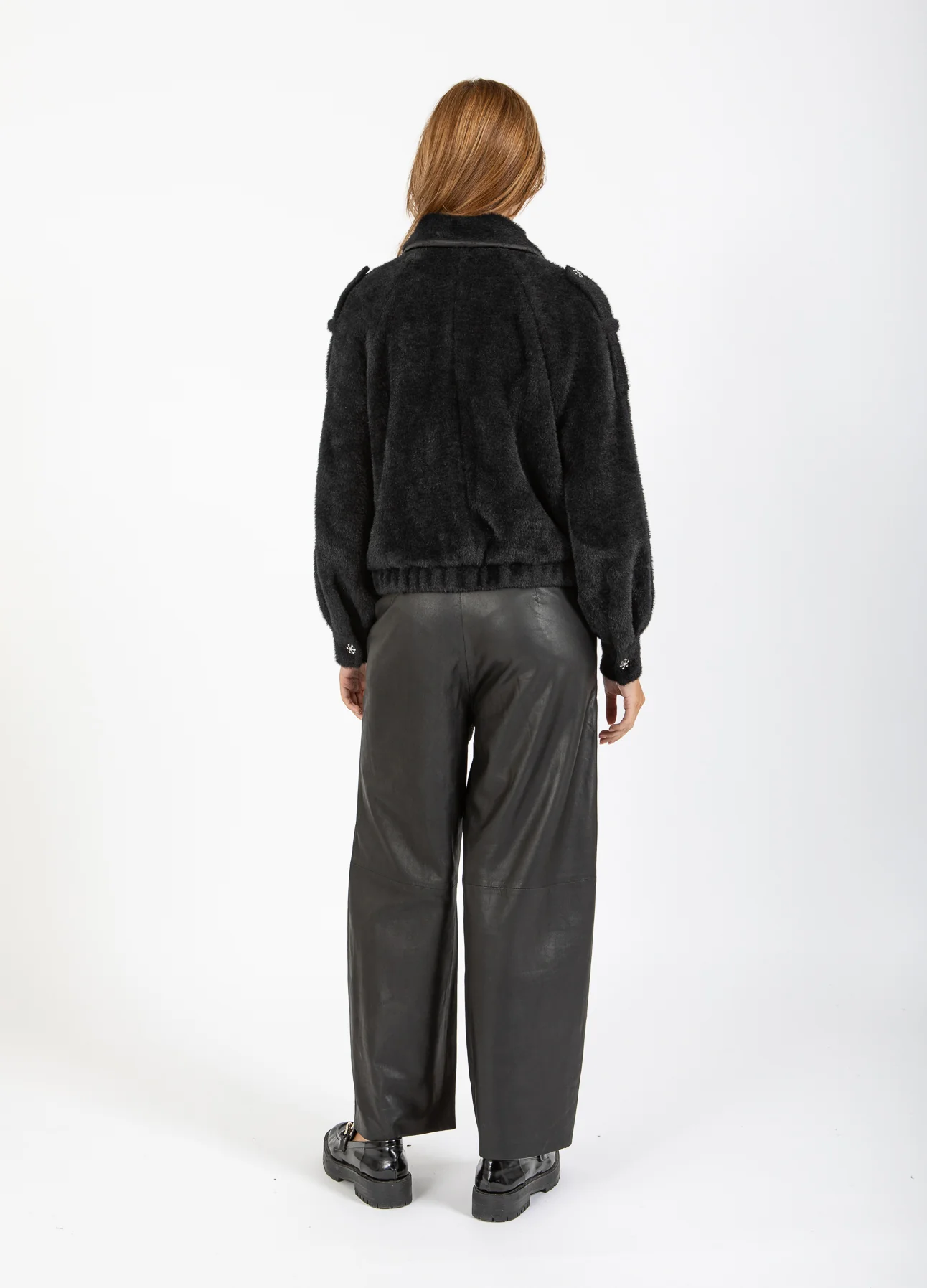 KORT WOLLEN JAS - Black - Afbeelding 6