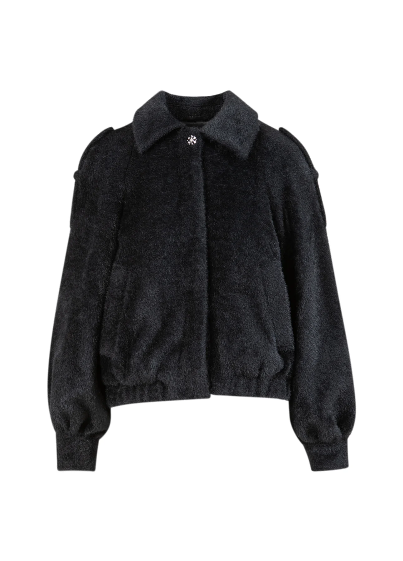 KORT WOLLEN JAS - Black - Afbeelding 7