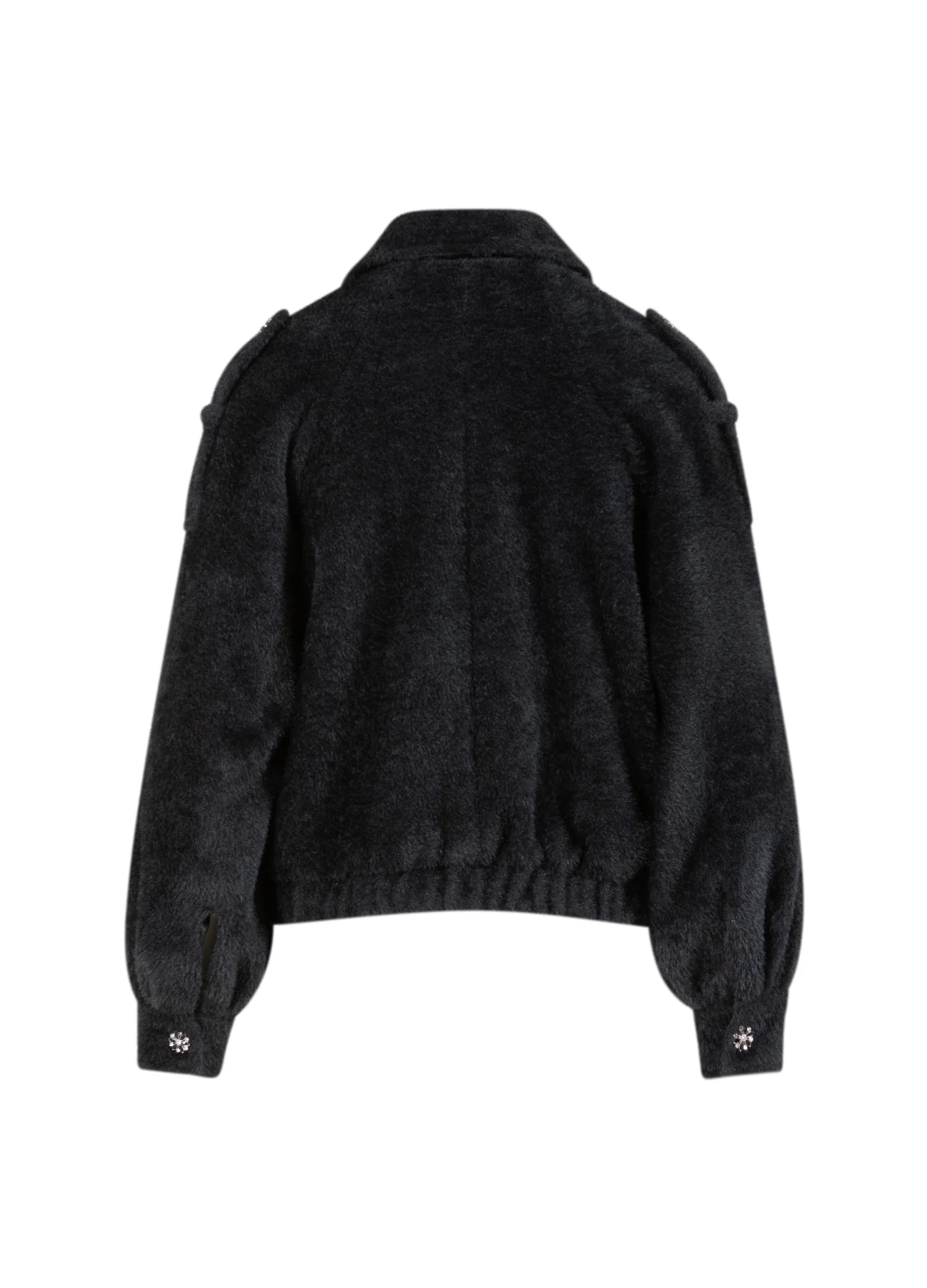 KORT WOLLEN JAS - Black - Afbeelding 8